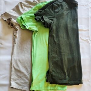 🖤ALL IN MOTION SZ M Men's Dark Green, Lime Green, and White T-Shirt Set Of 3